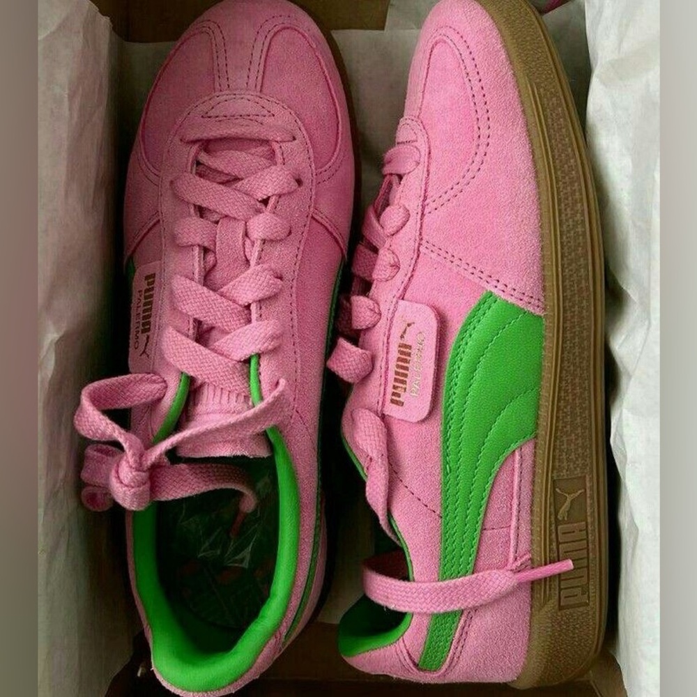 Pink/green puma Palermo